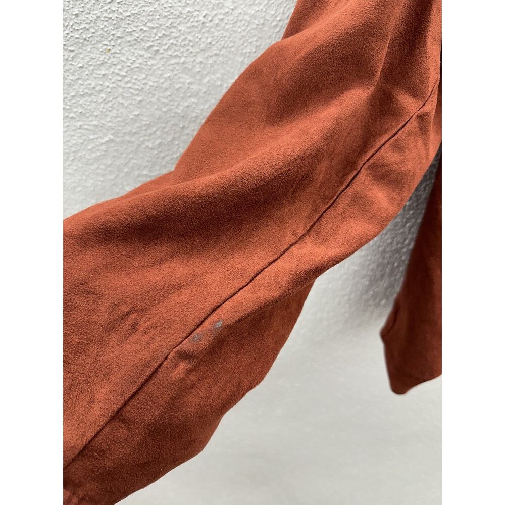 Studio 1 Womens Two Piece Set Size 16W Jacket and Skirt Orange Faux Suede - Picture 6 of 16